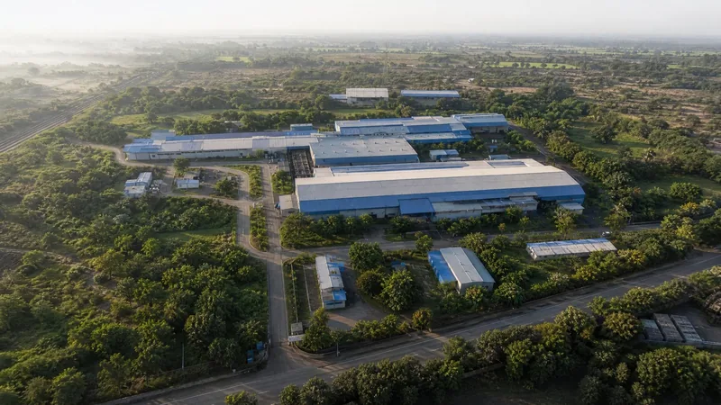 Aerial view of the Palej plant at dawn